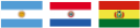 banderas de Argentina, Paraguay y Bolivia
